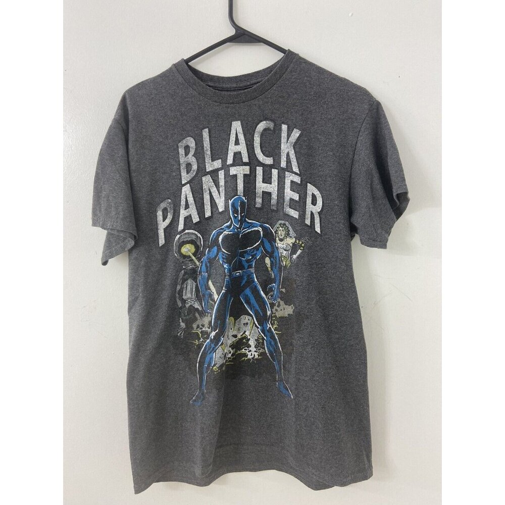 Marvel Mens Dark Gray Short Sleeve Black Panther Tshirt Size M
